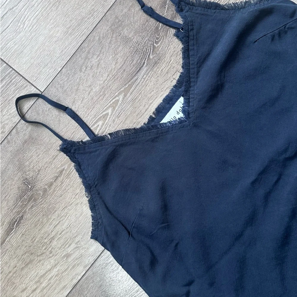 Bella Dahl Frayed Tencel Cami Endless Sea